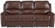 Corinthian Furniture Wheeler Tobacco Manual Recliner Sofa with Dropdown Table-2