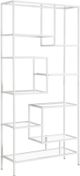 Monarch Specialties Inc. 72" L White Metal with Tempered Glass Bookcase-0