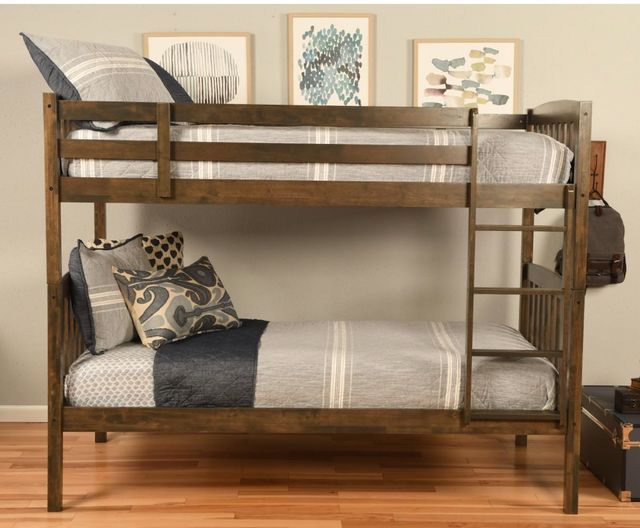 Kodiak Furniture Claire Rustic Walnut Twin Bunk Bed-3