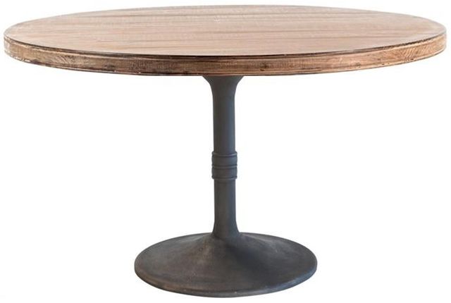 Nest Home Collections Sadie Antique Natural 60" Counter Table with Iron Base-0