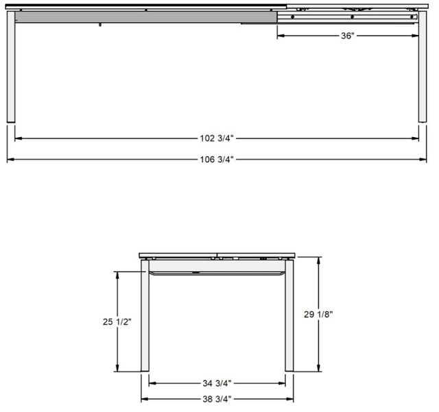 Amisco Customizable Zenith Rectangular Dining Table-1