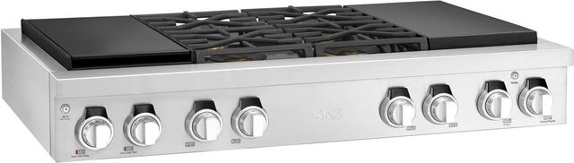 SKS 48" Stainless Steel Dual Fuel Natural Gas Rangetop with Sous Vide and Induction-1