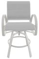 Telescope Casual Aruba Abalone/Snow Aluminum/Fabric Outdoor Sling Balcony Height Swivel Cafe Chair-1