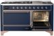 Ilve® Majestic III 60" Midnight Blue Pro Style Dual Fuel Liquid Propane Range with Solid Door and Copper Trim-3