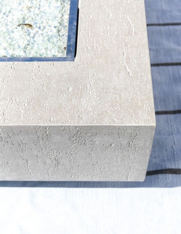 Sunset West Bazaar Gravelstone Glass Fiber Reinforced Concrete Rectangular Outdoor Fire Table-1
