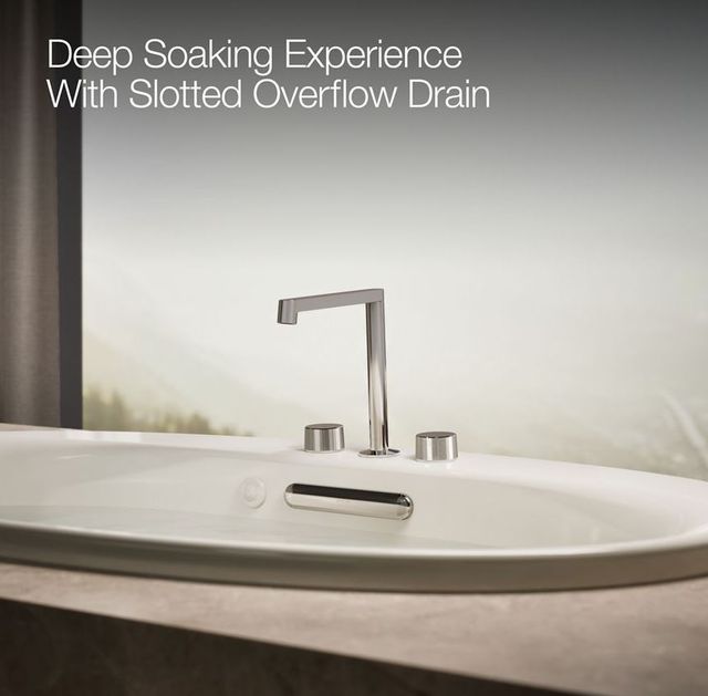 KOHLER® Underscore® Biscuit 60" x 36" Drop-In/Undermount Heated Oval Basin Whirlpool Bath-3