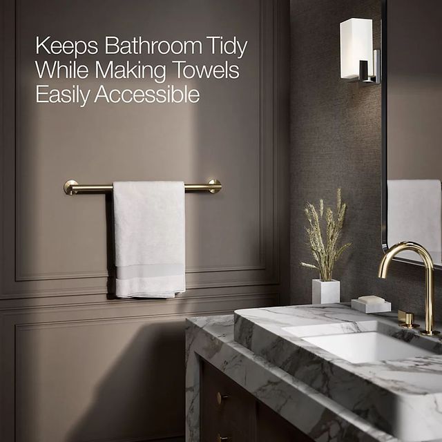 KOHLER® Components® Vibrant French Gold 24" Towel Bar-3