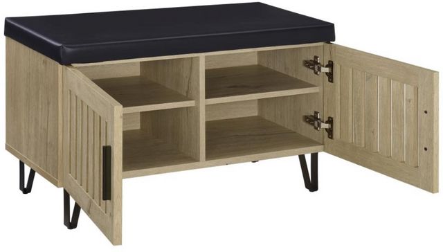 Coaster® Brixton Black/White Oak Entryway Shoe Storage Bench-2