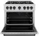 ZLINE Classic Series Autograph Edition 36" Stainless Steel Pro Style Gas Range with Matte Black Accents-3