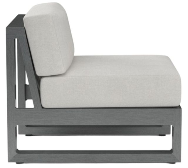 Sunset West Redondo Slate Aluminum Outdoor Armless Club Chair with Cast Silver Cushion-1