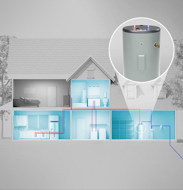 GE® 40 Gallon Gray Electric Water Heater-4