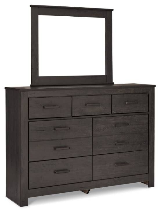 Signature Design by Ashley® Brinxton 5-Piece Charcoal Queen Panel Bed Set-2
