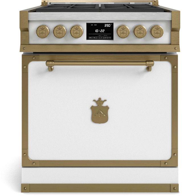 Officine Gullo Fiorentina 30" Custom Color Pro Style Dual Fuel Range with Solid Door-0