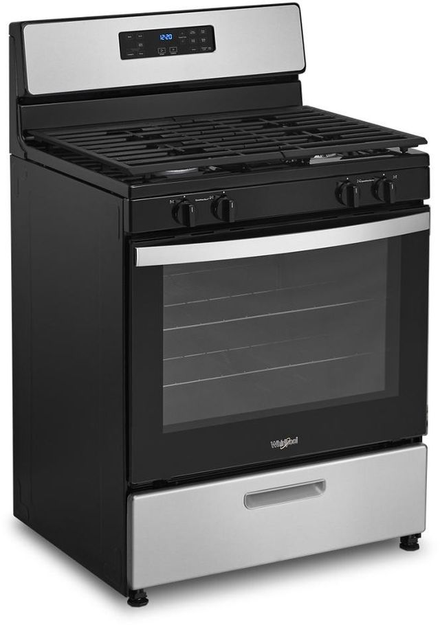 Whirlpool® 5.1 Cu. Ft. Stainless Steel Freestanding Gas Range-3
