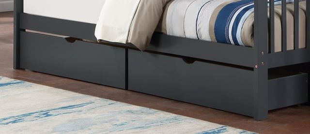 IFDC Gray Youth Double/Double Bunk Storage Bed-1
