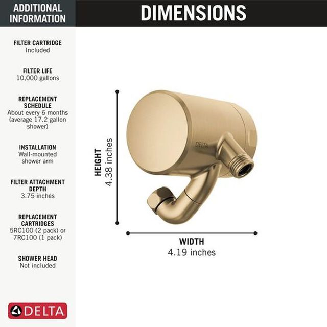 Delta Clarifi™ Champagne Bronze Premium Shower Filter Attachment-1