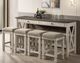 Bernards Waverly 5-Piece Antique White/Gray Wash Counter Set-1