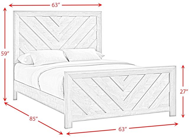 Elements International Eleanor White Queen Panel Bed-2