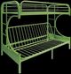 ACME Furniture Eclipse Green Twin Over Full Youth Futon Bunk Bed-0