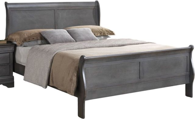 American Wholesale Furniture Louis Philippe Gray Twin Sleigh Bed-0
