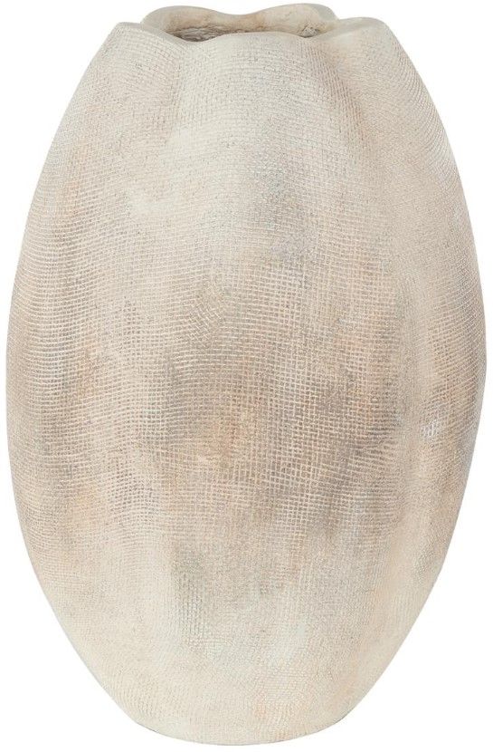 Deco Marche Cream 20" Vase with Checkered Patterns-0