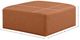 Meridian Furniture Cube Cognac Vegan Leather Ottoman-2