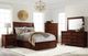 Elements International Sullivan Rich Cherry Upholstered King Storage Panel Bed-1