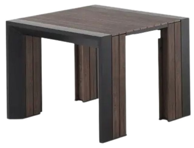 Transformer Table Transformer Black/Dark Walnut Aluminum/Polystyrene Outdoor Extendable Dining Table-0