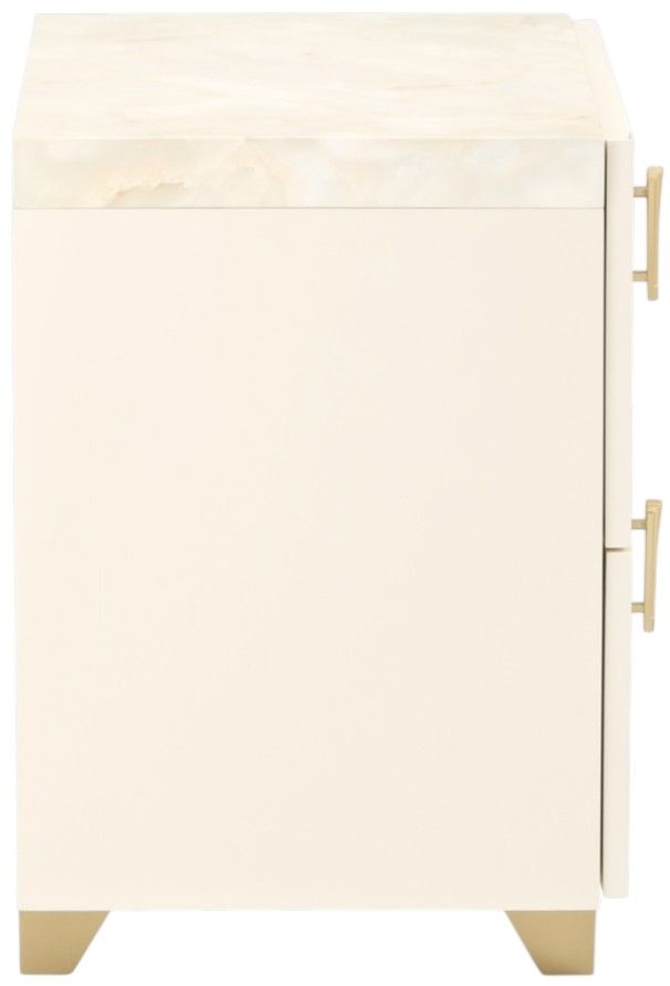Michael Amini® Fantosini Gold Creamy Pearl Nightstand-2