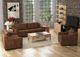 International Furniture Direct Natural Parota Brown Leather Loveseat-1