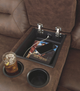 Ashley® Carrarse Teak Brown Power Reclining Loveseat with Console-1