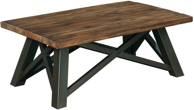 Kincaid® Modern Classics Brown Crossfit Rectangular Cocktail Table with Black Base-0