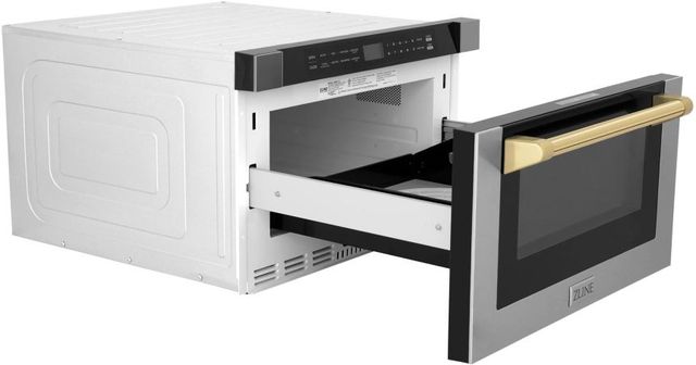 ZLINE Autograph Edition 1.2 Cu. Ft. Stainless Steel/Gold Microwave Drawer-4