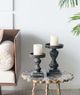A & B Home Timeworn Patina Metal Pillar Holder-4