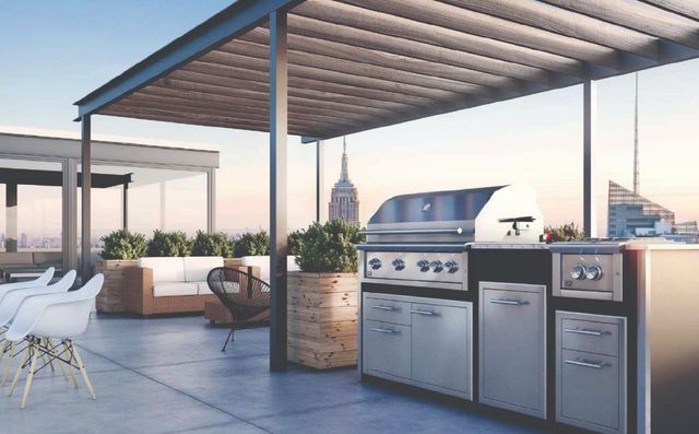 XO Designer 99" White Outdoor Kitchen Island -2