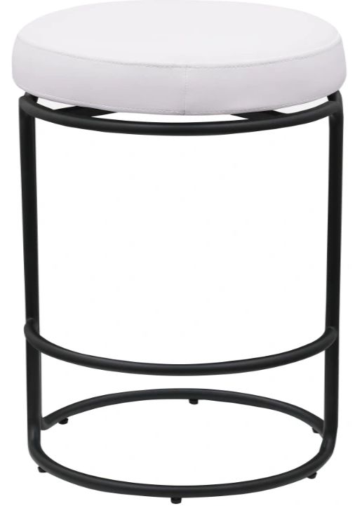 Meridian Furniture Madison Cream/Matte Black Leather Counter Stool-1