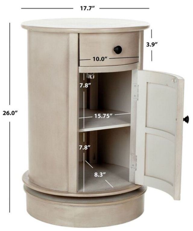 Safavieh Tabitha Vintage Gray Swivel Accent Table-3