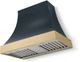 La Cornue CornuFé Cascade 36" Quintessential Teal Wall Mounted Range Hood with Brushed Brass Trim-0