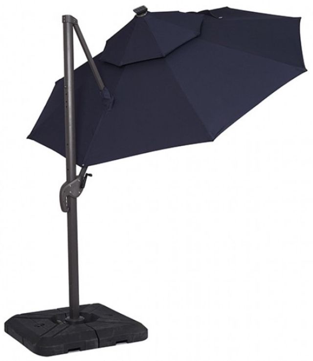 Furniture of America® Nuti Blue Aluminum/Fabric Outdoor Patio Umbrella and Base-3