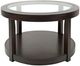 Jofran Inc. Urban Icon Glass Top Round Coffee Table with Merlot Base-2
