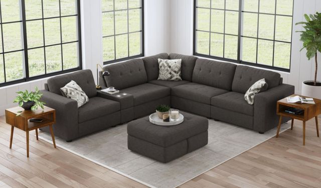 Elements International Option One Palmer Plus Ash Storage Ottoman-1