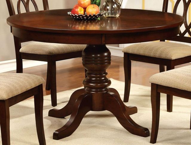 Furniture of America® Carlisle 5-Piece Cherry Round Dining Table Set-2