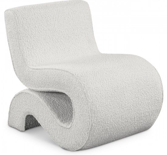 Meridian Furniture Desiree Cream Boucle Fabric Accent Chair-0