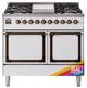 Ilve® Nostalgie II Noblesse 40'' Custom RAL Color Pro Style Dual Fuel Range with Burnished Trim-0
