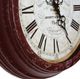 YHD Brick Red/Off-White Circular Iron Wall Clock-2