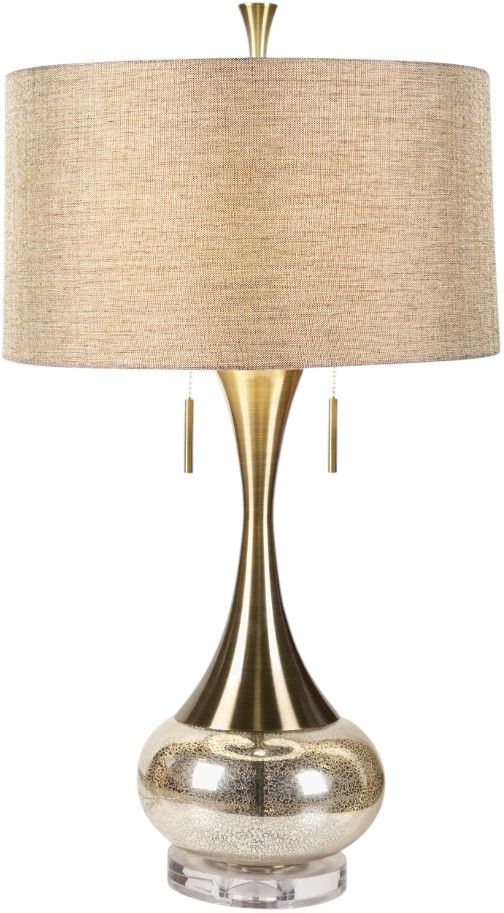 Surya Karval Gold/Metallic Silver Accent Table Lamp-1