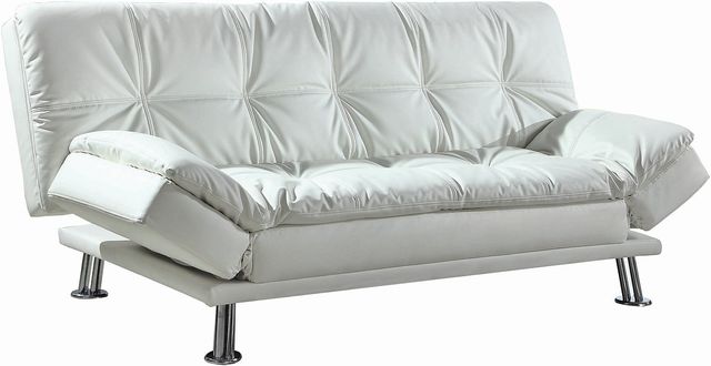 Coaster® Dilleston White Tufted Back Upholstered Sofa Bed-1