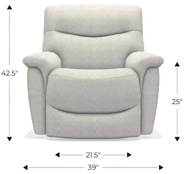 La-Z-Boy® James Charcoal Leather Power Rocking Recliner with Headrest-2