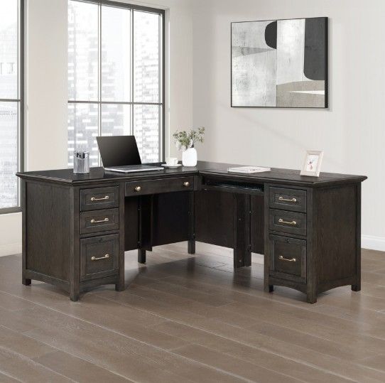 Winners Only® Addison Gray 66" Desk with 45" Return-2
