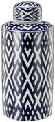A & B Home Carlyle Blue/White Lidded Jar-0